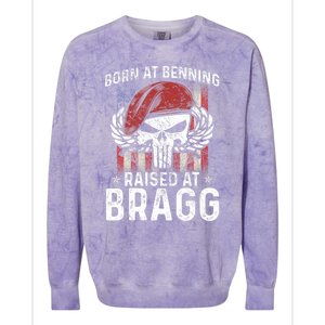 82nd Airborne Veteran Born At Ft Benning Raised Fort Bragg Colorblast Crewneck Sweatshirt