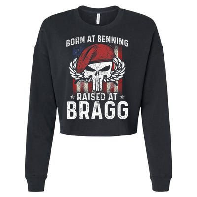 82nd Airborne Veteran Born At Ft Benning Raised Fort Bragg Cropped Pullover Crew