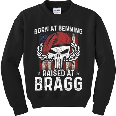 82nd Airborne Veteran Born At Ft Benning Raised Fort Bragg Kids Sweatshirt
