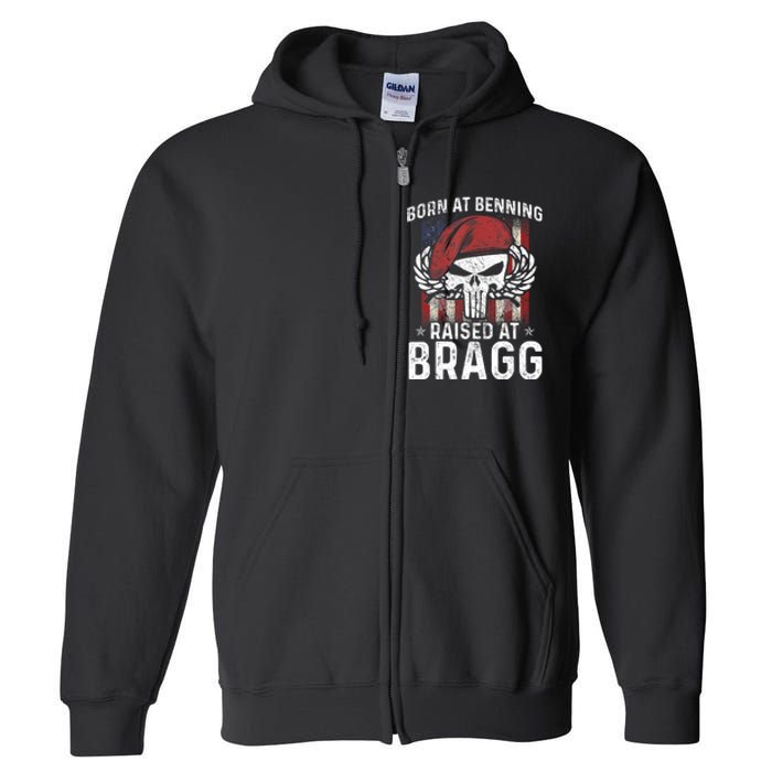 82nd Airborne Veteran Born At Ft Benning Raised Fort Bragg Full Zip Hoodie