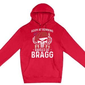 82nd Airborne Veteran Born At Ft Benning Raised Fort Bragg Premium Pullover Hoodie