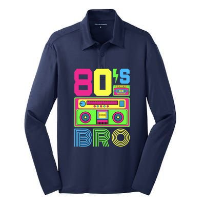 80s Bro 1980s Fashion 80 Theme Party Outfit Eighties Costume Silk Touch Performance Long Sleeve Polo