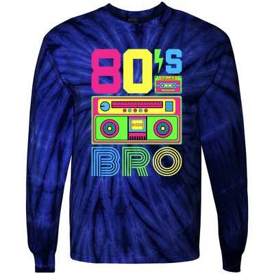 80s Bro 1980s Fashion 80 Theme Party Outfit Eighties Costume Tie-Dye Long Sleeve Shirt