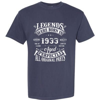 89 Birthday 1933 Gift Vintage 89 Birthday Garment-Dyed Heavyweight T-Shirt