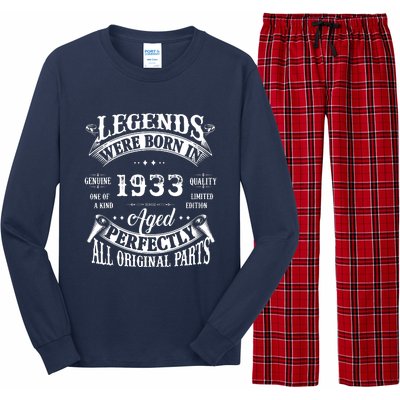 89 Birthday 1933 Gift Vintage 89 Birthday Long Sleeve Pajama Set