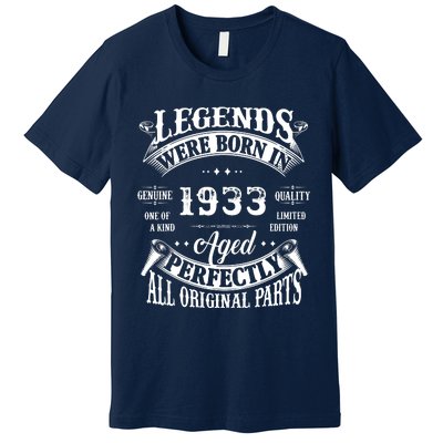 89 Birthday 1933 Gift Vintage 89 Birthday Premium T-Shirt