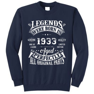 89 Birthday 1933 Gift Vintage 89 Birthday Tall Sweatshirt