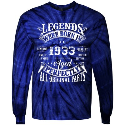 89 Birthday 1933 Gift Vintage 89 Birthday Tie-Dye Long Sleeve Shirt