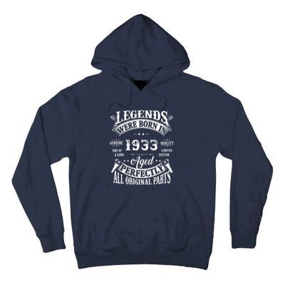 89 Birthday 1933 Gift Vintage 89 Birthday Tall Hoodie