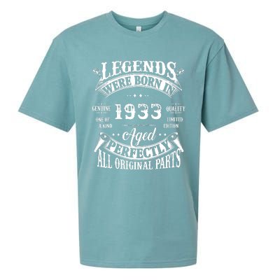 89 Birthday 1933 Gift Vintage 89 Birthday Sueded Cloud Jersey T-Shirt