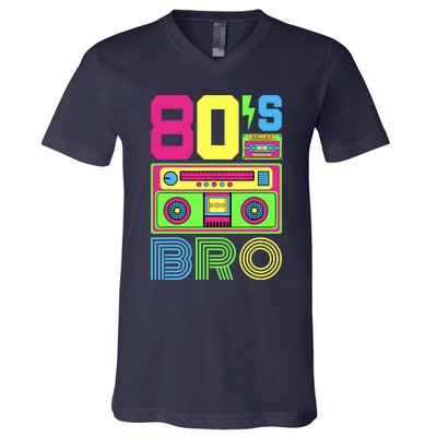 80s Bro 1980s Fashion 80 Theme Party Outfit Eighties Costume V-Neck T-Shirt