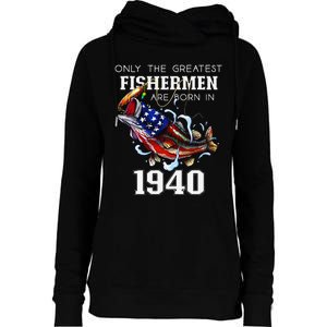 83rd Birthday 1940 Fisherman Bass Fishing 83 Year Old Womens Funnel Neck Pullover Hood