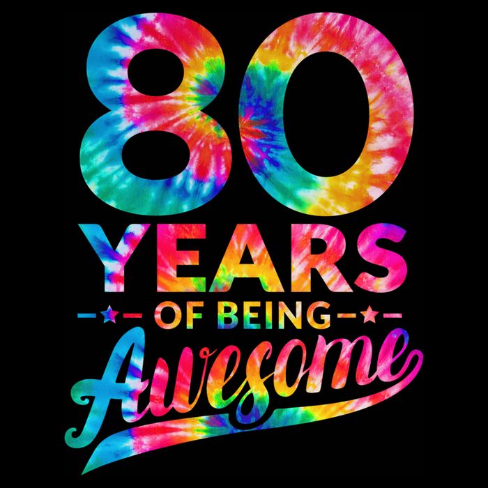 80th Birthday 80 Years Old Tie Dye Awesome Impact Tech Backpack