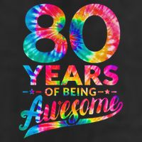 80th Birthday 80 Years Old Tie Dye Awesome Adult Drive Performance Visor