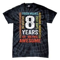 8th Birthday 8 Years Old Vintage Retro 96 Monthsss Tie-Dye T-Shirt