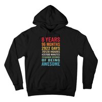 8th Birthday 8 Years Old Vintage Retro 96 Months Hoodie