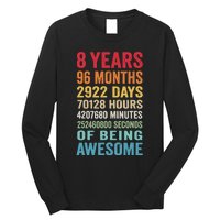 8th Birthday 8 Years Old Vintage Retro 96 Months Long Sleeve Shirt