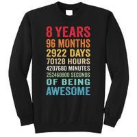 8th Birthday 8 Years Old Vintage Retro 96 Months Sweatshirt