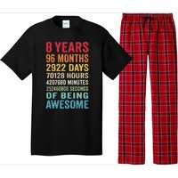 8th Birthday 8 Years Old Vintage Retro 96 Months Pajama Set