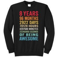 8th Birthday 8 Years Old Vintage Retro 96 Months Tall Sweatshirt