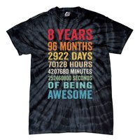 8th Birthday 8 Years Old Vintage Retro 96 Months Tie-Dye T-Shirt