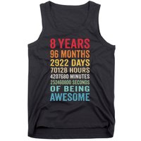 8th Birthday 8 Years Old Vintage Retro 96 Months Tank Top