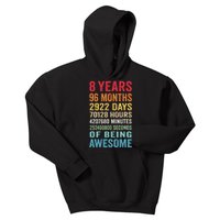 8th Birthday 8 Years Old Vintage Retro 96 Months Kids Hoodie