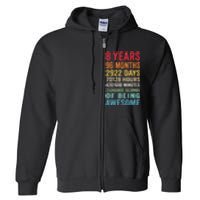 8th Birthday 8 Years Old Vintage Retro 96 Months Full Zip Hoodie