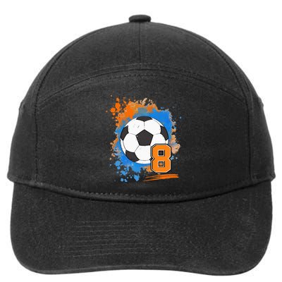 8th Birthday 8 Years Old Soccer Ball 7-Panel Snapback Hat