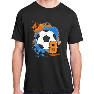 8th Birthday 8 Years Old Soccer Ball Adult ChromaSoft Performance T-Shirt