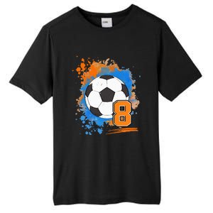 8th Birthday 8 Years Old Soccer Ball Tall Fusion ChromaSoft Performance T-Shirt