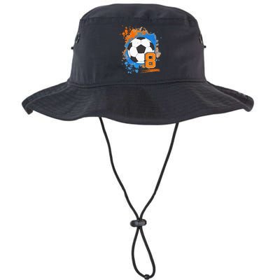 8th Birthday 8 Years Old Soccer Ball Legacy Cool Fit Booney Bucket Hat