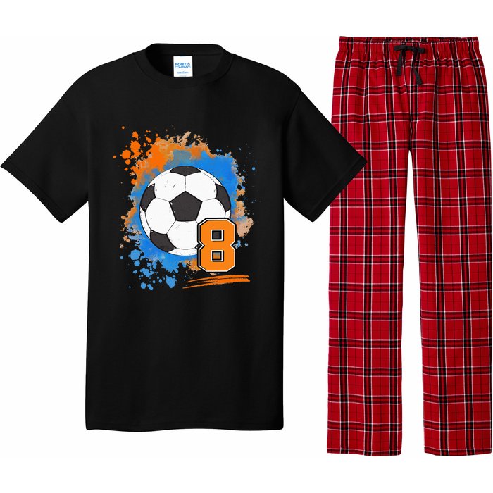 8th Birthday 8 Years Old Soccer Ball Pajama Set