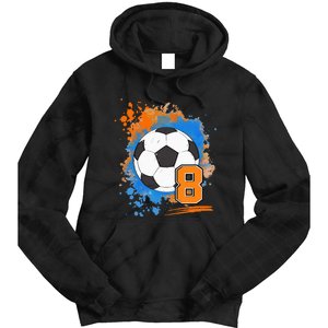 8th Birthday 8 Years Old Soccer Ball Tie Dye Hoodie