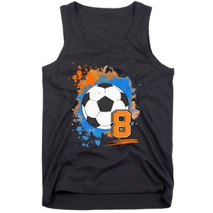 8th Birthday 8 Years Old Soccer Ball Tank Top