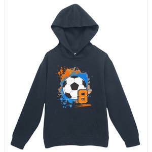 8th Birthday 8 Years Old Soccer Ball Urban Pullover Hoodie