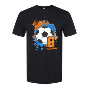 8th Birthday 8 Years Old Soccer Ball Softstyle CVC T-Shirt