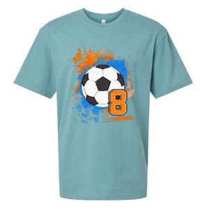 8th Birthday 8 Years Old Soccer Ball Sueded Cloud Jersey T-Shirt