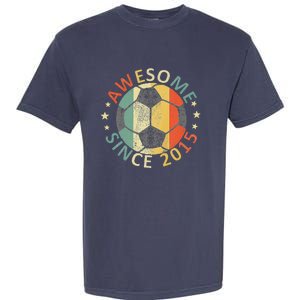 8th Birthday 8 Yrs Old Awesome Since 2015 Soccer Player Garment-Dyed Heavyweight T-Shirt