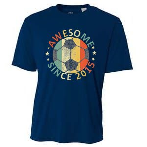 8th Birthday 8 Yrs Old Awesome Since 2015 Soccer Player Cooling Performance Crew T-Shirt