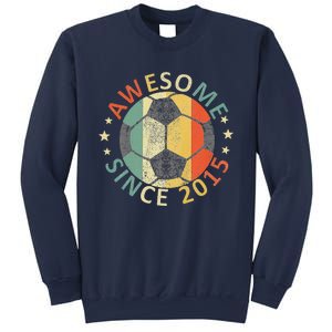 8th Birthday 8 Yrs Old Awesome Since 2015 Soccer Player Sweatshirt