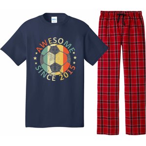 8th Birthday 8 Yrs Old Awesome Since 2015 Soccer Player Pajama Set