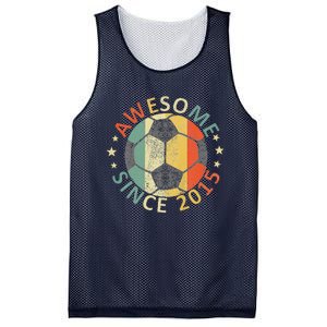 8th Birthday 8 Yrs Old Awesome Since 2015 Soccer Player Mesh Reversible Basketball Jersey Tank