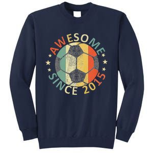 8th Birthday 8 Yrs Old Awesome Since 2015 Soccer Player Tall Sweatshirt