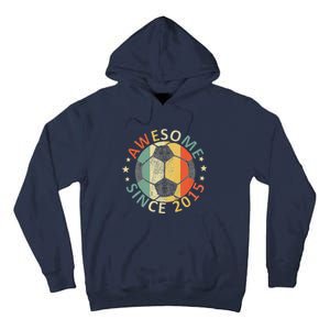 8th Birthday 8 Yrs Old Awesome Since 2015 Soccer Player Tall Hoodie