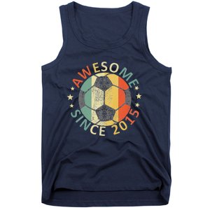 8th Birthday 8 Yrs Old Awesome Since 2015 Soccer Player Tank Top