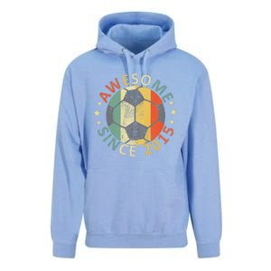 8th Birthday 8 Yrs Old Awesome Since 2015 Soccer Player Unisex Surf Hoodie