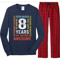 8th Birthday 8 Years Old Vintage 96 Months Long Sleeve Pajama Set