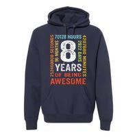 8th Birthday 8 Years Old Vintage 96 Months Premium Hoodie