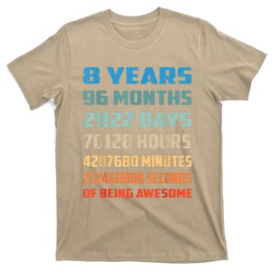 8th Birthday 8 Years Old Being Awesome Gift T-Shirt